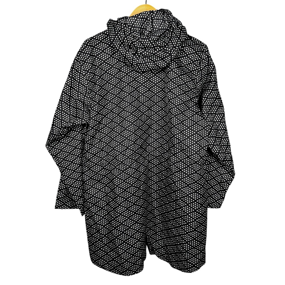 ShedRain Women's Black White Polka Dot Hooded‎ Lightweight Rain Jacket Size L - Picture 8 of 14